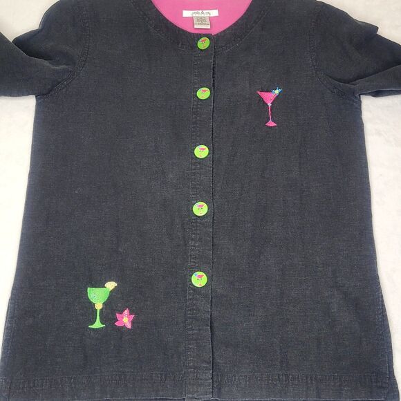 Vtg Natalie & Me Weekend Cocktail Martini Novelty Button Down Shirt Size Small - Picture 2 of 8